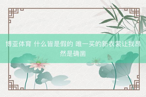 博亚体育 什么皆是假的 唯一买的新衣裳让我昂然是确凿