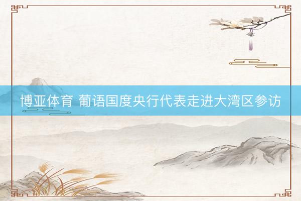 博亚体育 葡语国度央行代表走进大湾区参访