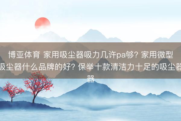 博亚体育 家用吸尘器吸力几许pa够? 家用微型吸尘器什么品牌的好? 保举十款清洁力十足的吸尘器
